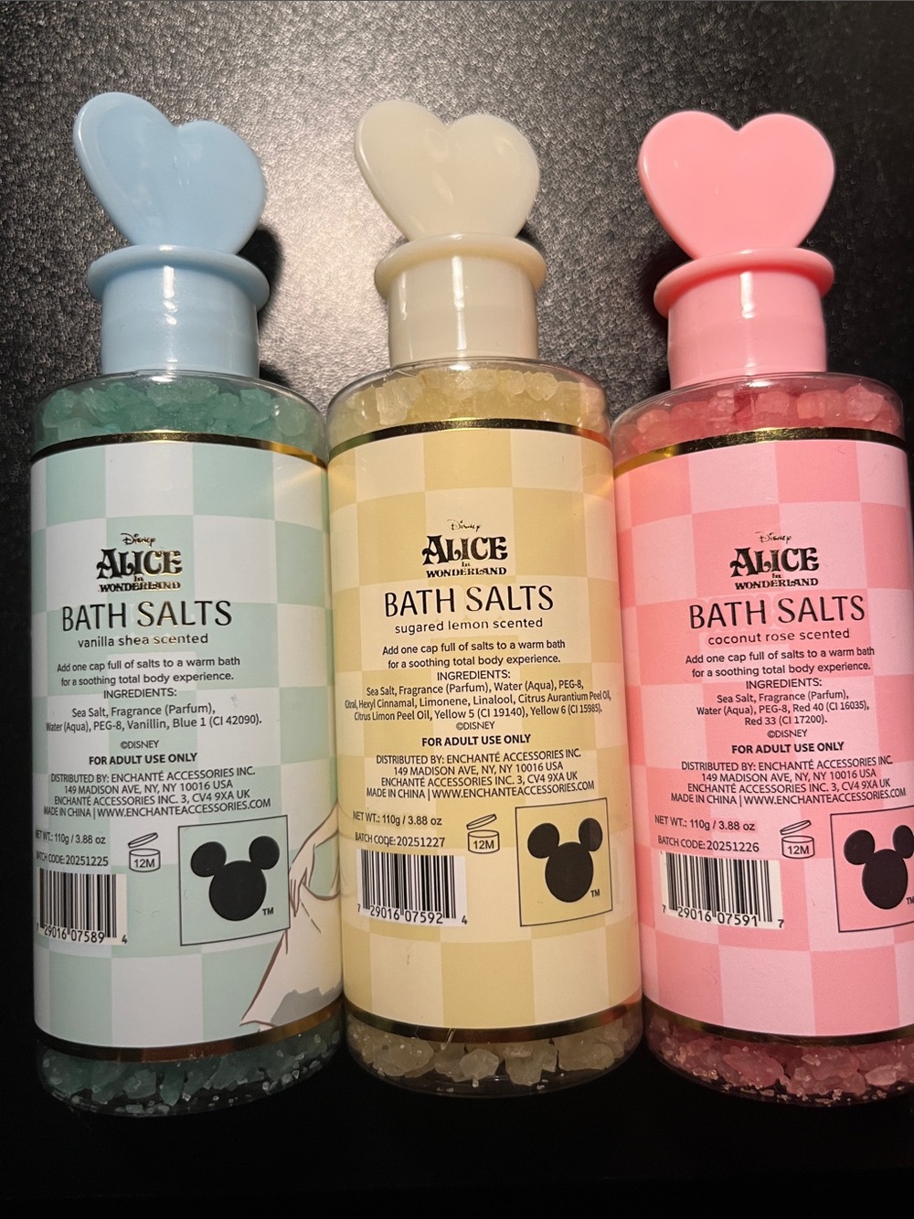 Disney Alice in Wonderland Bath Salts Trio - Blue, Cream, Pink - Picture 2 of 2